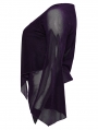 Purple Gothic Velvet Fake Two-Pieced Long Sleeve Plus Size Shirt for Women