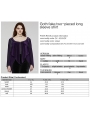 Purple Gothic Velvet Fake Two-Pieced Long Sleeve Plus Size Shirt for Women