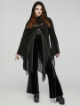 Black Gothic Irregular Hooded Plus Size Cardigan for Women