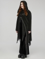 Black Gothic Irregular Hooded Plus Size Cardigan for Women