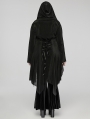 Black Gothic Irregular Hooded Plus Size Cardigan for Women