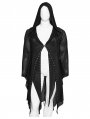 Black Gothic Irregular Hooded Plus Size Cardigan for Women