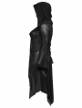 Black Gothic Irregular Hooded Plus Size Cardigan for Women