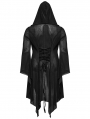 Black Gothic Irregular Hooded Plus Size Cardigan for Women