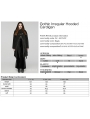 Black Gothic Irregular Hooded Plus Size Cardigan for Women