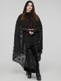 Black Gothic Dark Lace Hooded Plus Size Cloak for Women