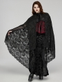 Black Gothic Dark Lace Hooded Plus Size Cloak for Women