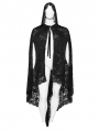 Black Gothic Dark Lace Hooded Plus Size Cloak for Women