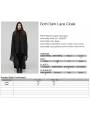 Black Gothic Dark Lace Hooded Plus Size Cloak for Women