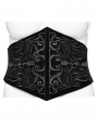 Black Gothic Embroidery Velvet Retro Underbust Corset Plus Size Waistband