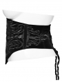 Black Gothic Embroidery Velvet Retro Underbust Corset Plus Size Waistband