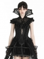 Black Gothic Queen Stand-Up Collar Lace Short Cape for Women