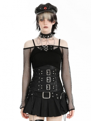 Black Gothic Hot Punk Mesh Long Sleeve Cape for Women