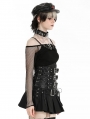 Black Gothic Hot Punk Mesh Long Sleeve Cape for Women