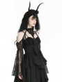 Black Gothic Sexy Shoulder Puff Lace Sleeve Cape for Women