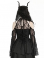 Black Gothic Sexy Shoulder Puff Lace Sleeve Cape for Women