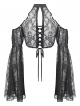 Black Gothic Sexy Shoulder Puff Lace Sleeve Cape for Women