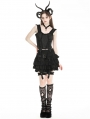 Black Gothic Detachable Coffin Patch Corset Top for Women