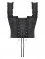 Black Gothic Detachable Coffin Patch Corset Top for Women