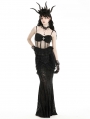 Black Gothic Lace See-Through Sexy Spaghetti Strap Corset Top for Women