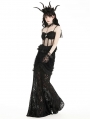 Black Gothic Lace See-Through Sexy Spaghetti Strap Corset Top for Women