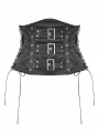 Black Gothic Punk Heavy Metal Leather Underbust Corset Waistband for Women