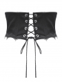 Black Gothic Retro Irregular Lace-Up Underbust Corset Waistband for Women