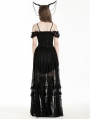 Black Gothic Noble Romantic Lace High-Low Party Dress