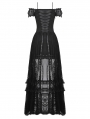 Black Gothic Noble Romantic Lace High-Low Party Dress