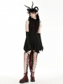 Black and Red Little Devil Tail Sleeveless Shirt Dress