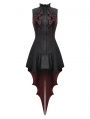 Black and Red Little Devil Tail Sleeveless Shirt Dress