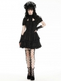 Black Gothic Sweet Daily Wear Puff Sleeve Frilly Short Dress