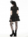 Black Gothic Sweet Daily Wear Puff Sleeve Frilly Short Dress