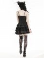 Black Sweet Gothic Frilly Tiered Short Party Dress