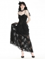 Black Gothic Elegant Floral Lace Maxi Dress