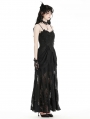 Black Gothic Elegant Floral Lace Maxi Dress