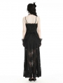 Black Gothic Elegant Floral Lace Maxi Dress