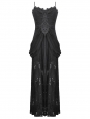 Black Gothic Elegant Floral Lace Maxi Dress