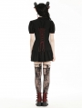 Black and Red Gothic Daily Wear Ruffle Short Dress