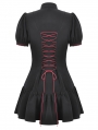 Black and Red Gothic Daily Wear Ruffle Short Dress