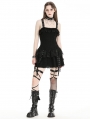 Black Gothic Punk Rock Edgy Rebellious Short Ruffle Dress