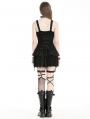 Black Gothic Punk Rock Edgy Rebellious Short Ruffle Dress