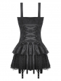 Black Gothic Punk Rock Edgy Rebellious Short Ruffle Dress