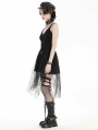 Black Gothic Back Pentagram Irregular Spider Web Dress