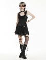 Black Gothic Punk Rebel Halter Strappy Short Lace Dress