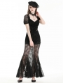 Black Gothic Dark Elegant Sexy See-Through Lace Mermaid Dress