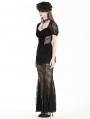 Black Gothic Dark Elegant Sexy See-Through Lace Mermaid Dress