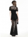 Black Gothic Dark Elegant Sexy See-Through Lace Mermaid Dress