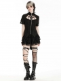 Black Gothic Punk Hollow Out Spider-Shaped Shirt for Women