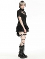 Black Gothic Punk Hollow Out Spider-Shaped Shirt for Women